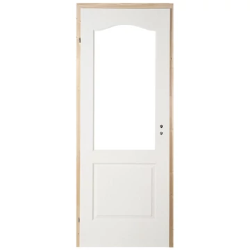 75x210 Dusa félig üvegezhető lemezelt fa beltéri ajtó gerébtokkal balos