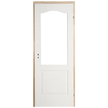 75x210 Dusa félig üvegezhető lemezelt fa beltéri ajtó gerébtokkal jobbos