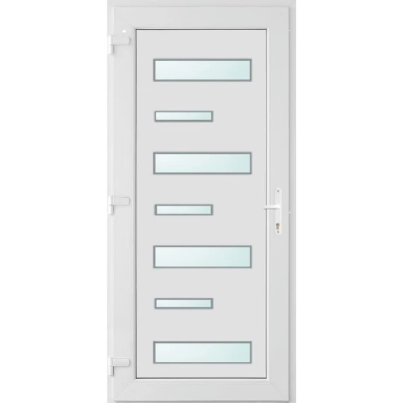 100x210 balos Charlotte 7 üveges bejárati ajtó 3 rétegű üveggel és hőszigetelt panellel 5 kamrás fehér