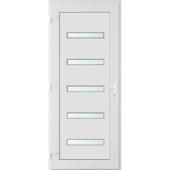 100x210 balos Detroit 5 üveges bejárati ajtó 2 rétegű üveggel és hőszigetelt panellel 5 kamrás fehér