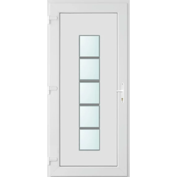 100x240 balos El Paso 1 üveges bejárati ajtó 3 rétegű üveggel és hőszigetelt panellel 5 kamrás fehér