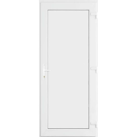 100x210 jobbos Los Angeles tömör bejárati ajtó 2 rétegű üveggel és hőszigetelt panellel 5 kamrás fehér