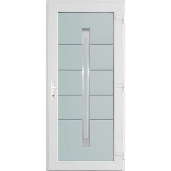 100x210 jobbos Phoenix 1 üveges bejárati ajtó 3 rétegű üveggel és hőszigetelt panellel 5 kamrás fehér
