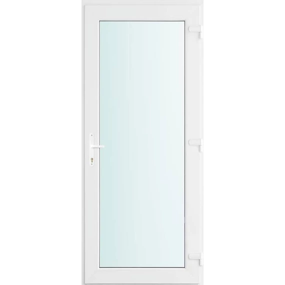 100x210 jobbos Seattle üveges bejárati ajtó 2 rétegű üveggel és hőszigetelt panellel 5 kamrás fehér