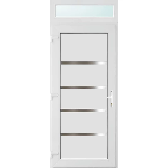 100x240 balos Boston tömör bejárati ajtó 2 rétegű üveggel és hőszigetelt panellel 5 kamrás fehér