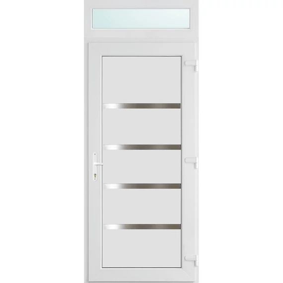 100x240 jobbos Boston tömör bejárati ajtó 2 rétegű üveggel és hőszigetelt panellel 5 kamrás fehér