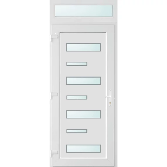 100x240 balos Charlotte 7 üveges bejárati ajtó 2 rétegű üveggel és hőszigetelt panellel 5 kamrás fehér