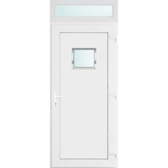 100x240 jobbos Chicago 1 üveges bejárati ajtó 2 rétegű üveggel és hőszigetelt panellel 5 kamrás fehér