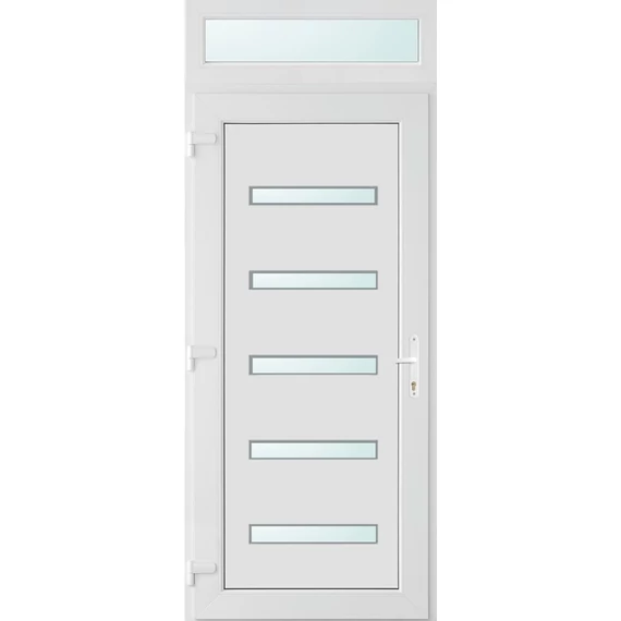 100x240 balos Detroit 5 üveges bejárati ajtó 2 rétegű üveggel és hőszigetelt panellel 5 kamrás fehér