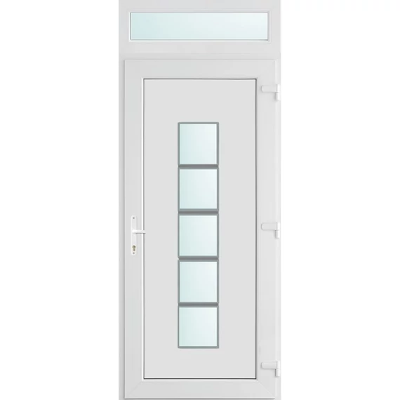 100x240 jobbos El Paso 1 üveges bejárati ajtó 2 rétegű üveggel és hőszigetelt panellel 5 kamrás fehér
