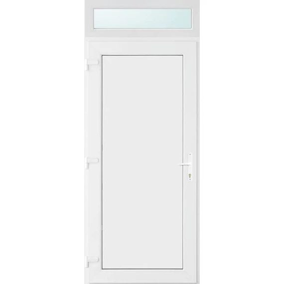 100x240 balos Los Angeles tömör bejárati ajtó 2 rétegű üveggel és hőszigetelt panellel 5 kamrás fehér