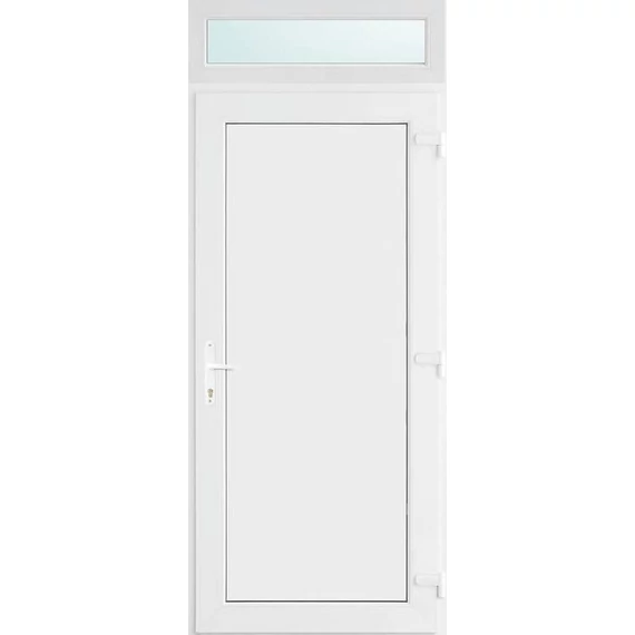 100x240 jobbos Los Angeles tömör bejárati ajtó 2 rétegű üveggel és hőszigetelt panellel 5 kamrás fehér