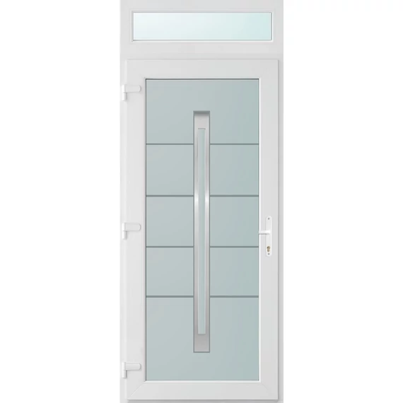 100x240 balos Phoenix 1 üveges bejárati ajtó 3 rétegű üveggel és hőszigetelt panellel 5 kamrás fehér