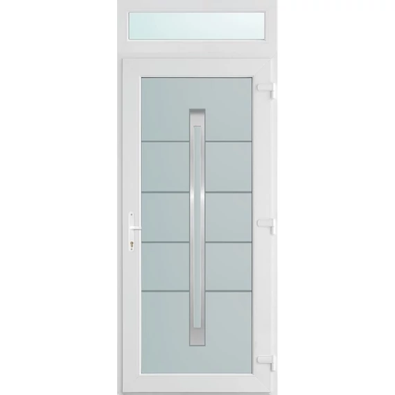 100x240 jobbos Phoenix 1 üveges bejárati ajtó 3 rétegű üveggel és hőszigetelt panellel 5 kamrás fehér