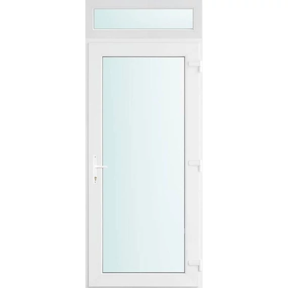 100x240 jobbos Seattle üveges bejárati ajtó 3 rétegű üveggel és hőszigetelt panellel 5 kamrás fehér