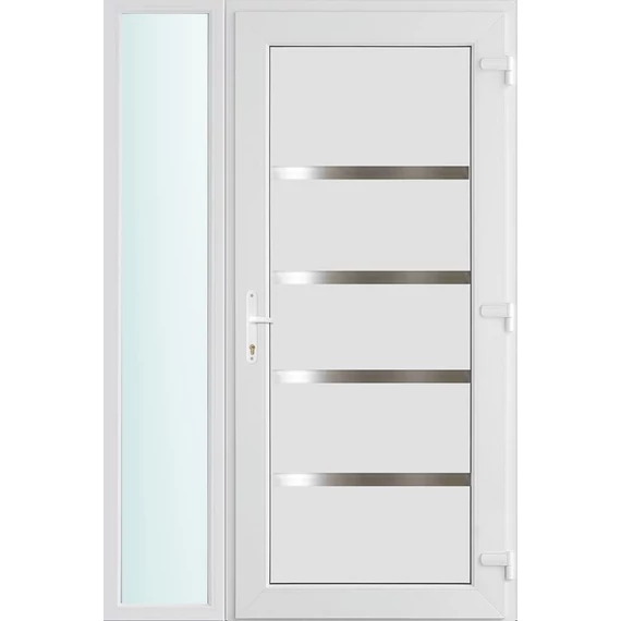 120x210 jobbos Boston tömör bejárati ajtó 2 rétegű üveggel és hőszigetelt panellel 5 kamrás fehér