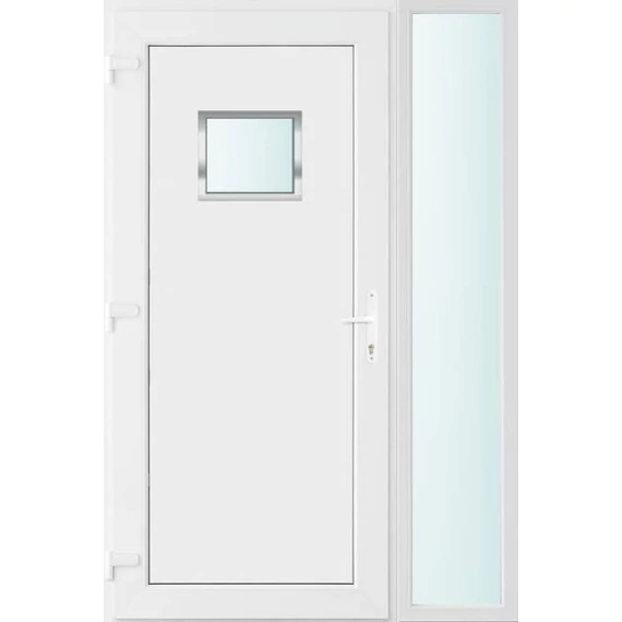 130x210 balos Chicago 1 üveges bejárati ajtó 2 rétegű üveggel és hőszigetelt panellel 5 kamrás fehér