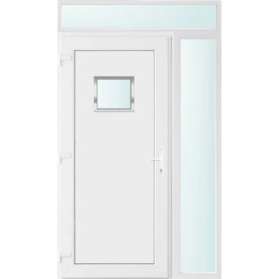 130x240 balos Chicago 1 üveges bejárati ajtó 2 rétegű üveggel és hőszigetelt panellel 5 kamrás fehér