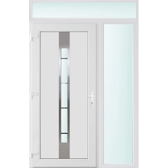 140x240 balos Philadelphia 1 üveges bejárati ajtó 3 rétegű üveggel és hőszigetelt panellel 5 kamrás fehér