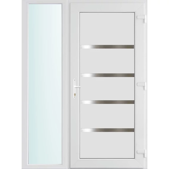 140x210 jobbos Boston tömör bejárati ajtó 2 rétegű üveggel és hőszigetelt panellel 5 kamrás fehér