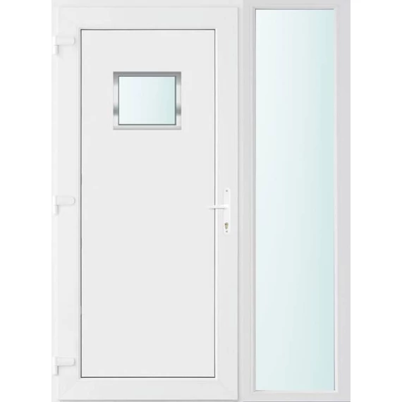 140x210 balos Chicago 1 üveges bejárati ajtó 2 rétegű üveggel és hőszigetelt panellel 5 kamrás fehér