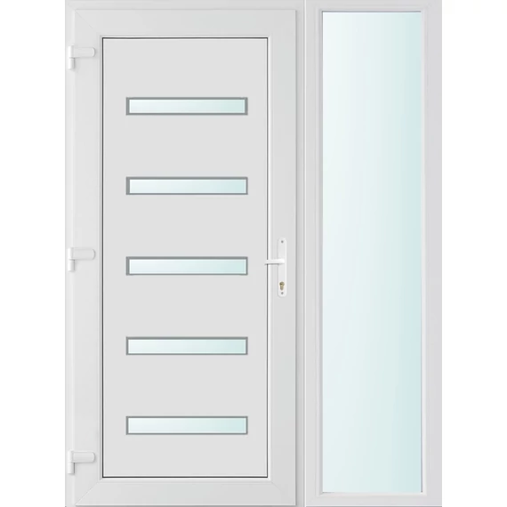 140x210 balos Detroit 5 üveges bejárati ajtó 2 rétegű üveggel és hőszigetelt panellel 5 kamrás fehér