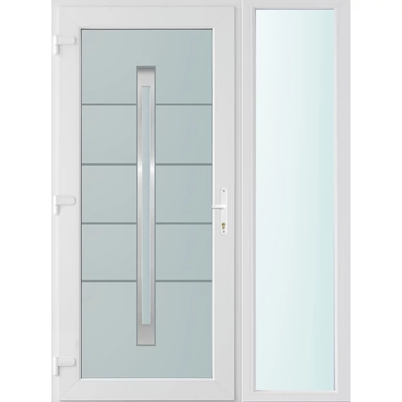 140x210 balos Phoenix 1 üveges bejárati ajtó 3 rétegű üveggel és hőszigetelt panellel 5 kamrás fehér