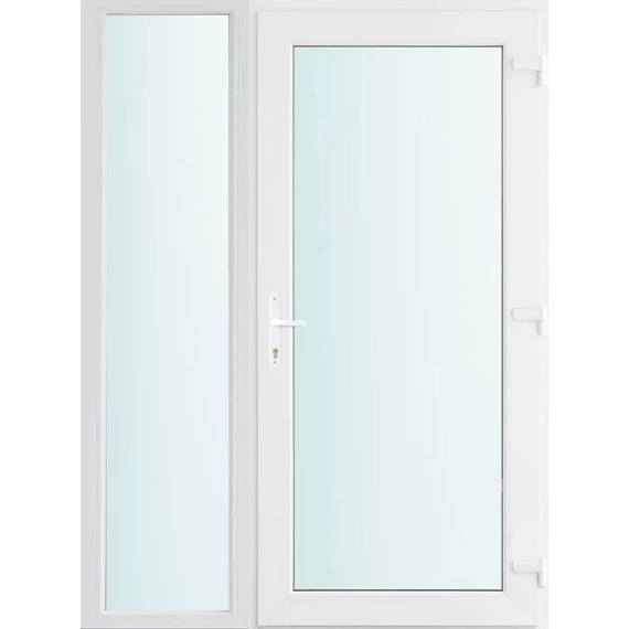 140x210 jobbos Seattle üveges bejárati ajtó 3 rétegű üveggel és hőszigetelt panellel 5 kamrás fehér