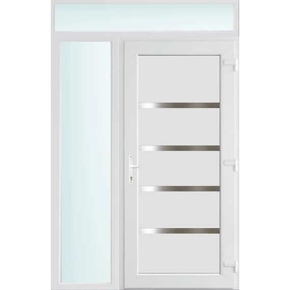 140x240 jobbos Boston tömör bejárati ajtó 2 rétegű üveggel és hőszigetelt panellel 5 kamrás fehér