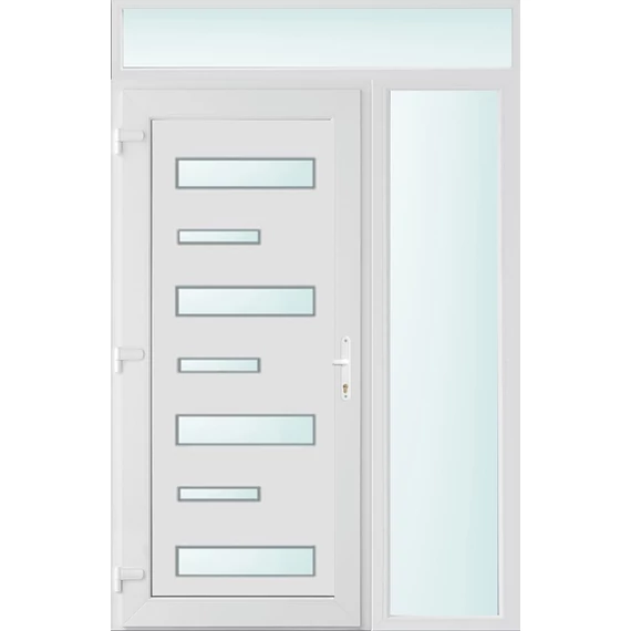 140x240 balos Charlotte 7 üveges bejárati ajtó 3 rétegű üveggel és hőszigetelt panellel 5 kamrás fehér