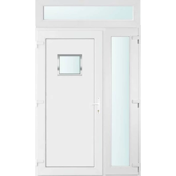 140x240 balos Chicago 1 üveges bejárati ajtó 2 rétegű üveggel és hőszigetelt panellel 5 kamrás fehér