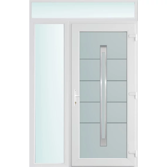 140x240 jobbos Phoenix 1 üveges bejárati ajtó 3 rétegű üveggel és hőszigetelt panellel 5 kamrás fehér