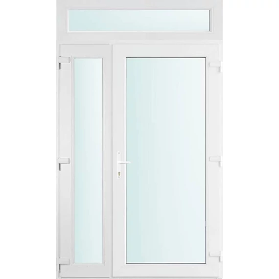 140x240 jobbos Seattle üveges bejárati ajtó 2 rétegű üveggel és hőszigetelt panellel 5 kamrás fehér