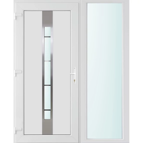 150x210 balos Philadelphia 1 üveges bejárati ajtó 3 rétegű üveggel és hőszigetelt panellel 5 kamrás fehér