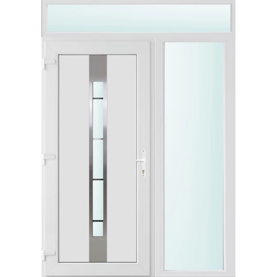 150x240 balos Philadelphia 1 üveges bejárati ajtó 3 rétegű üveggel és hőszigetelt panellel 5 kamrás fehér