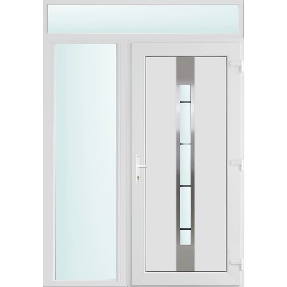 150x240 jobbos Philadelphia 1 üveges bejárati ajtó 3 rétegű üveggel és hőszigetelt panellel 5 kamrás fehér