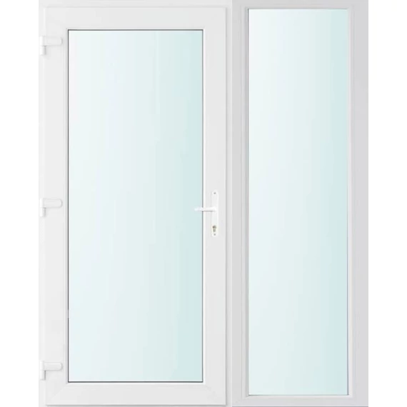 150x210 balos Seattle üveges bejárati ajtó 2 rétegű üveggel és hőszigetelt panellel 5 kamrás fehér