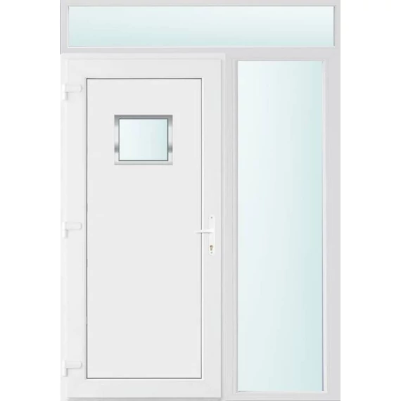 150x240 balos Chicago 1 üveges bejárati ajtó 2 rétegű üveggel és hőszigetelt panellel 5 kamrás fehér