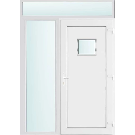 150x240 jobbos Chicago 1 üveges bejárati ajtó 2 rétegű üveggel és hőszigetelt panellel 5 kamrás fehér