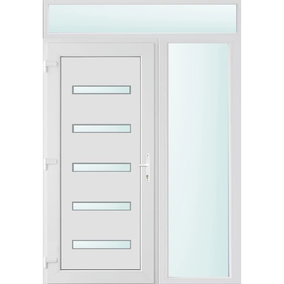 150x240 balos Detroit 5 üveges bejárati ajtó 3 rétegű üveggel és hőszigetelt panellel 5 kamrás fehér