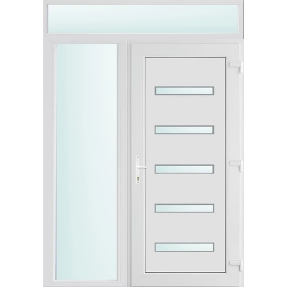 150x240 jobbos Detroit 5 üveges bejárati ajtó 2 rétegű üveggel és hőszigetelt panellel 5 kamrás fehér