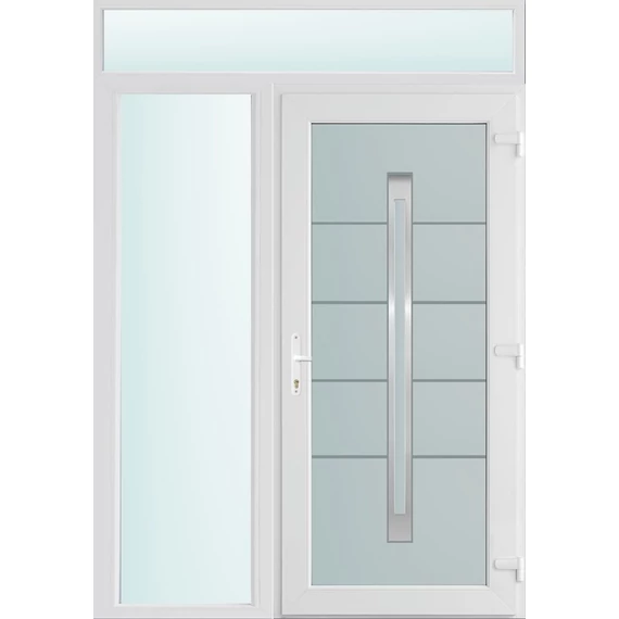 150x240 jobbos Phoenix 1 üveges bejárati ajtó 3 rétegű üveggel és hőszigetelt panellel 5 kamrás fehér