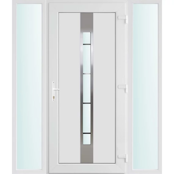 160x210 jobbos Philadelphia 1 üveges bejárati ajtó 3 rétegű üveggel és hőszigetelt panellel 5 kamrás fehér