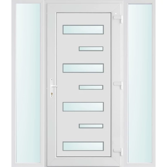 160x210 jobbos Charlotte 7 üveges bejárati ajtó 2 rétegű üveggel és hőszigetelt panellel 5 kamrás fehér