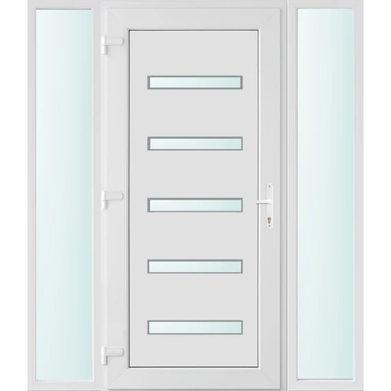 160x210 balos Detroit 5 üveges bejárati ajtó 3 rétegű üveggel és hőszigetelt panellel 5 kamrás fehér