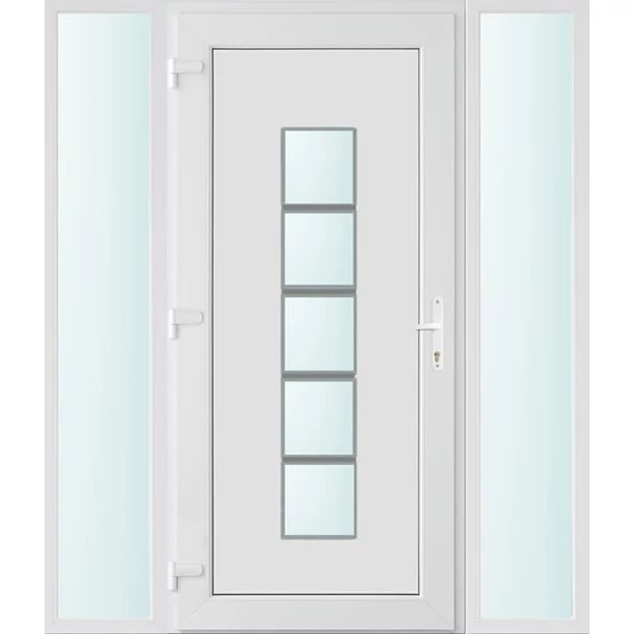 160x210 balos El Paso 1 üveges bejárati ajtó 3 rétegű üveggel és hőszigetelt panellel 5 kamrás fehér