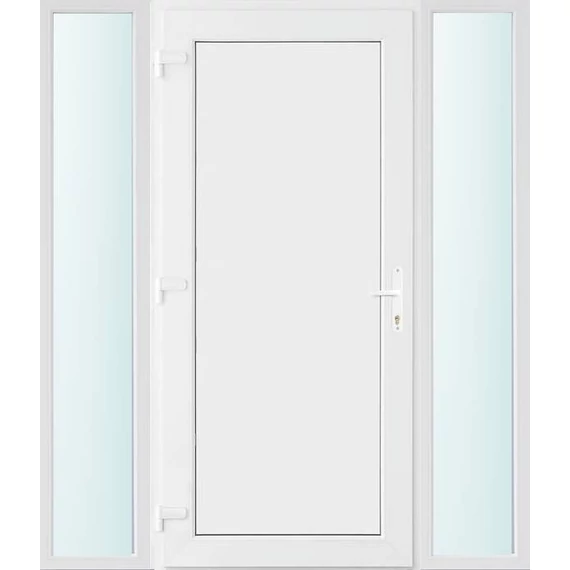 160x210 balos Los Angeles tömör bejárati ajtó 2 rétegű üveggel és hőszigetelt panellel 5 kamrás fehér