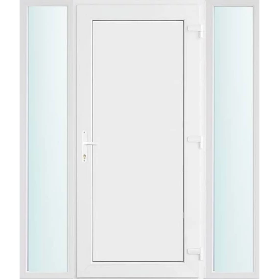 160x210 jobbos Los Angeles tömör bejárati ajtó 2 rétegű üveggel és hőszigetelt panellel 5 kamrás fehér