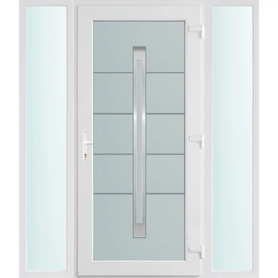 160x210 jobbos Phoenix 1 üveges bejárati ajtó 3 rétegű üveggel és hőszigetelt panellel 5 kamrás fehér