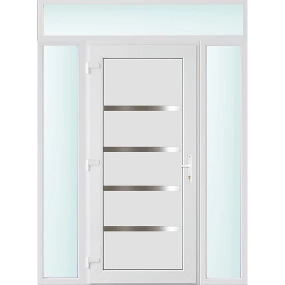 160x240 balos Boston tömör bejárati ajtó 2 rétegű üveggel és hőszigetelt panellel 5 kamrás fehér